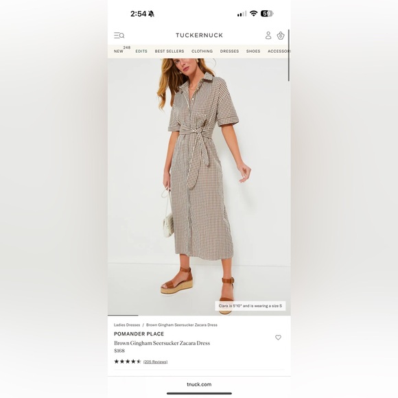 Pomander Place | Dresses | Pomander Place Brown Gingham Midi Dress |  Poshmark